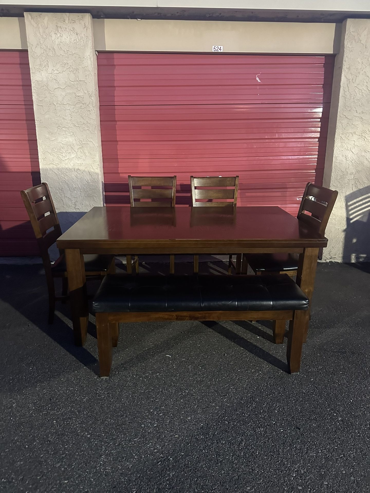 4 Chairs And Bench Set