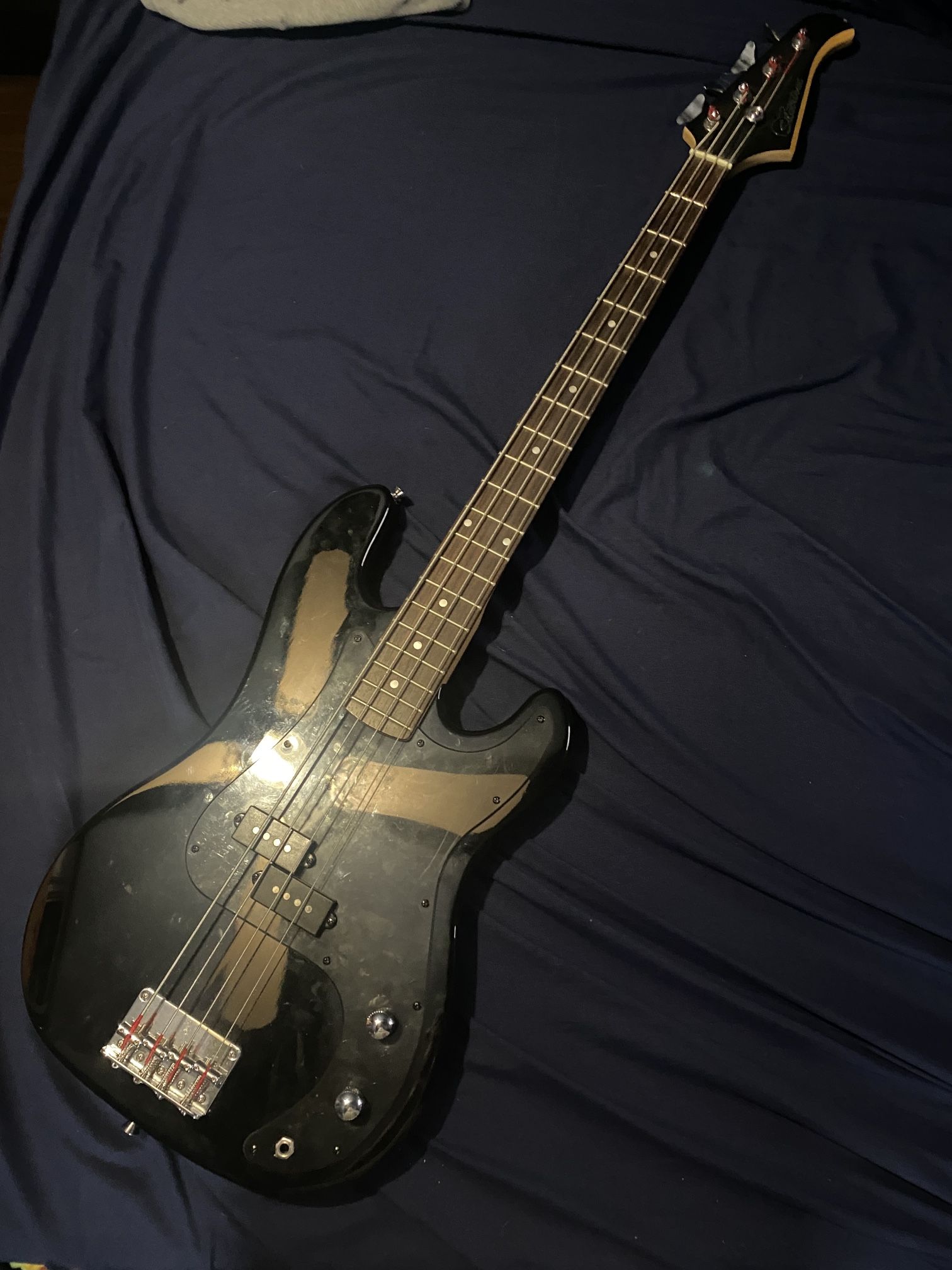 Signed Silvertone Electric Bass Guitar