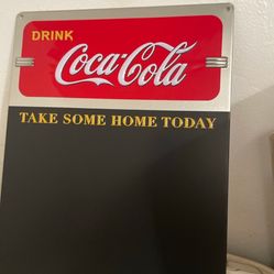 Metal Sign Coke Chalk Board