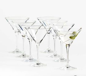 Clear Glass Martini Glasses Set of 8