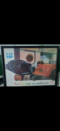 PPG Paint Poster Collector Car Wall Art - Framed