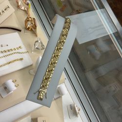 14K yellow Gold Nugget Bracelet 