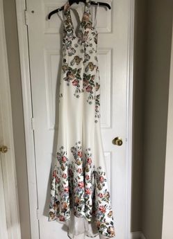 White flowery formal dress