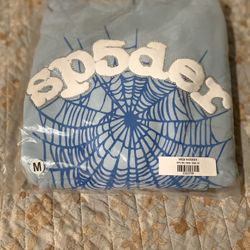 Sky Blue Sp5der Hoodie Rhinestone