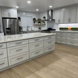 Shaker White Style -( L- Shape kitchen with island)