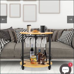 New Round Top Coffee Table Mini Bar Cocktail Table Drink Table Sofa Side End