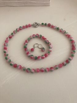 Candy jade necklace matching set 17’