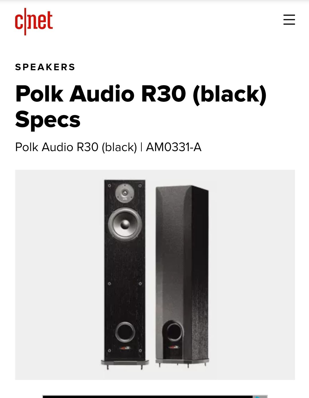 Polk Audio R30 Speakers