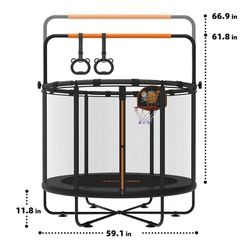 5 FT Monkey Bar Toddler Trampoline $100