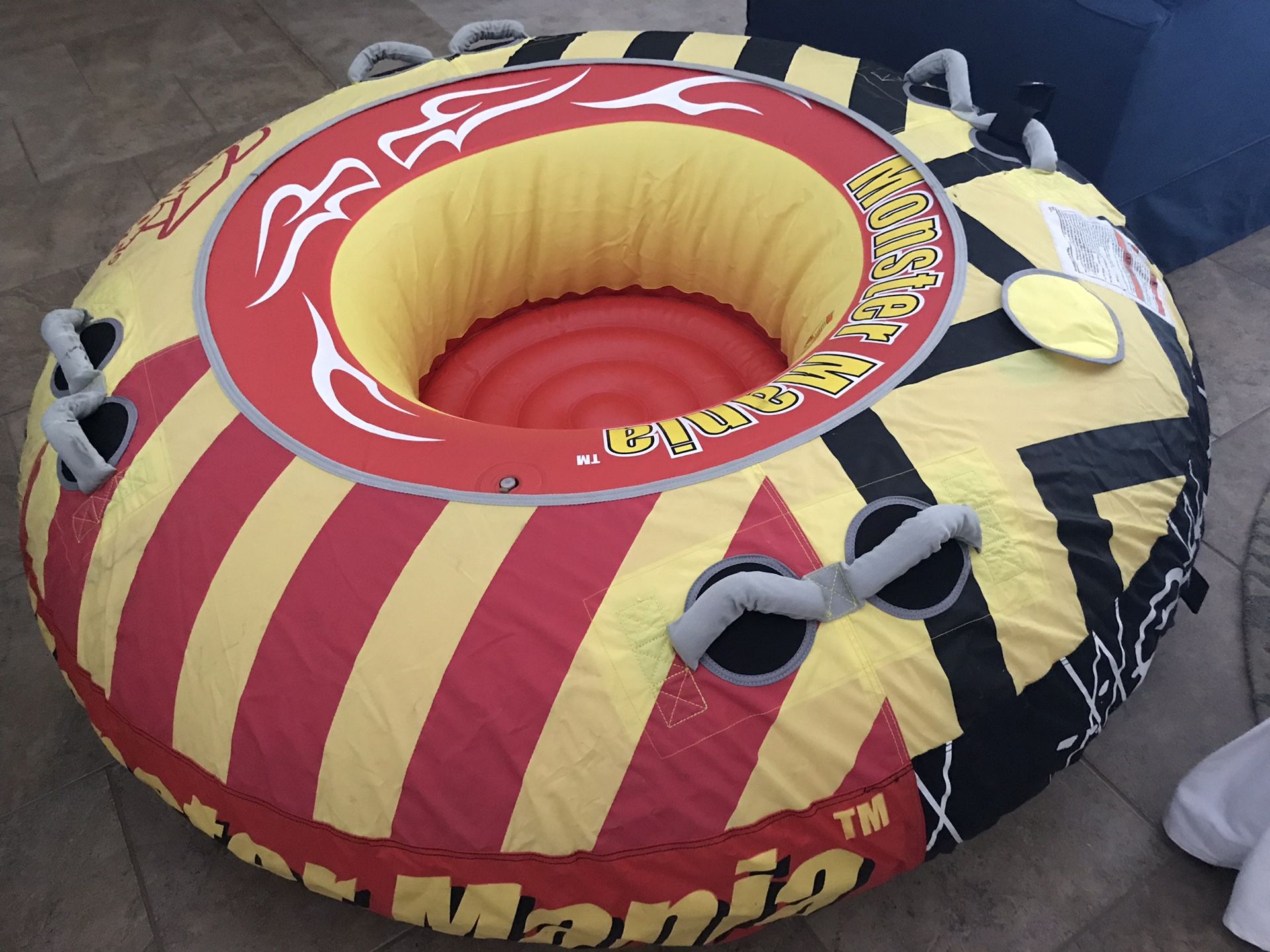 Taylor Made Chaos: 4-Person Towable Tube, Quick Connect & Boston Valve For Fast Inflation, Sturdy 820 Denier Nylon, PVC Bladder, 16.5" H X 73" W, 87" Diameter - 2021136880