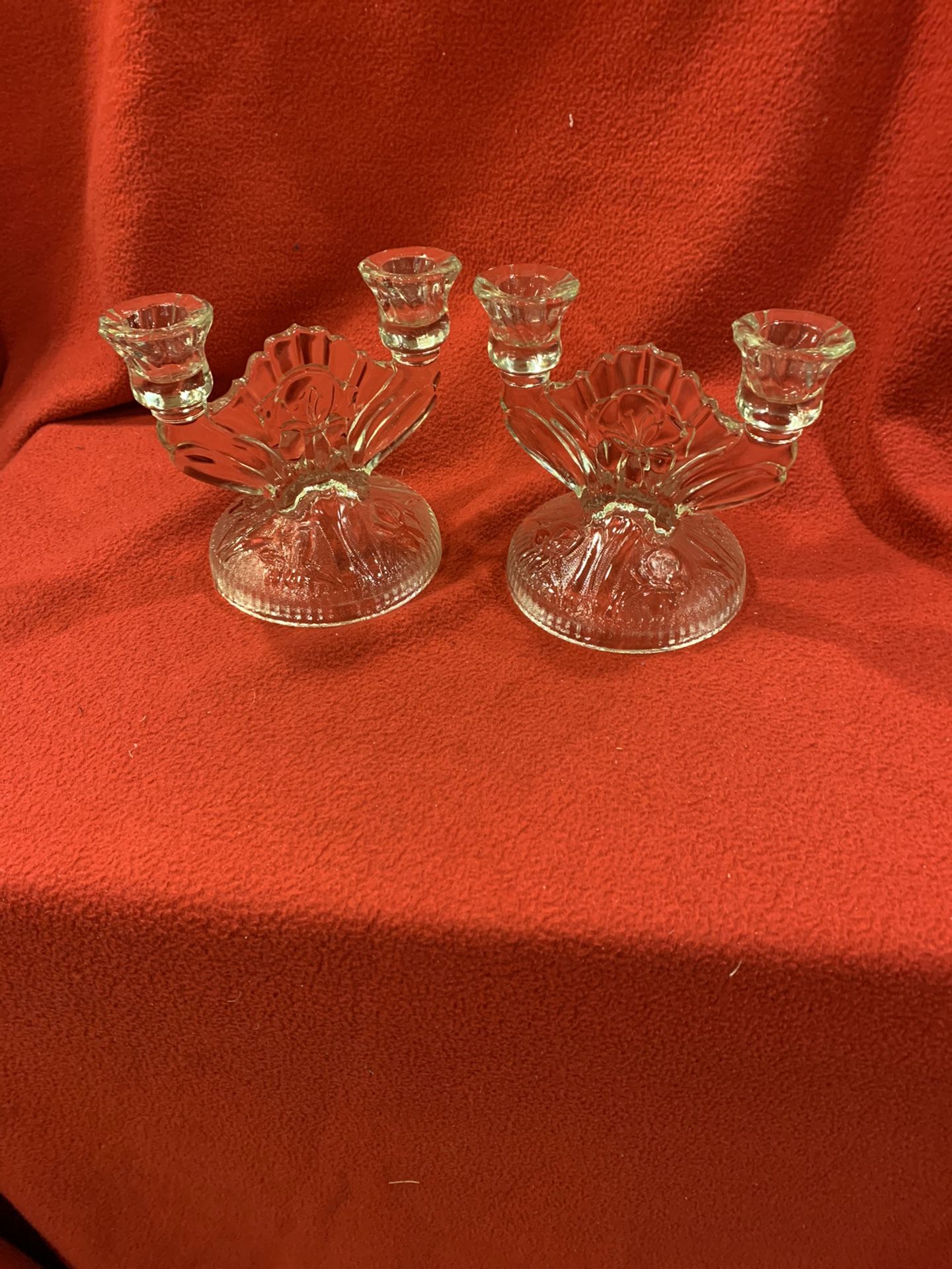 Vintage Glass Candalabras