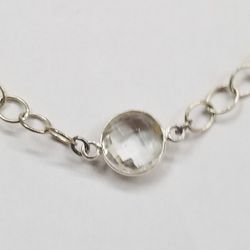 Silver Necklace With a Faceted Stone