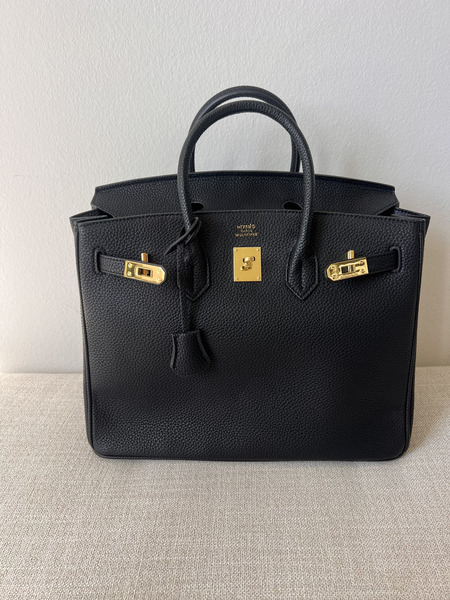 Hermes Bag Birkin Purse Black 35 Golden Hardware Handbag  