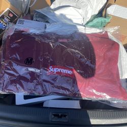 Supreme box logo crewneck cardinal red size M