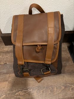 Quavaro Leather and Tweed Backpack