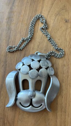 VERY RARE massive Pierre Cardin poodle head pendant MCM runway - signed