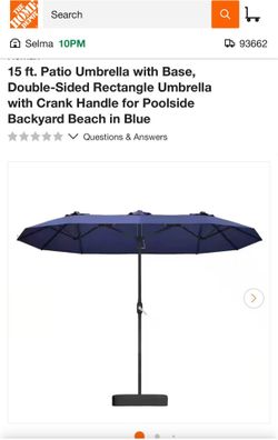 Patio Set – 15-Ft Double-Sided Umbrella with Base + Outdoor Chaise Lounge