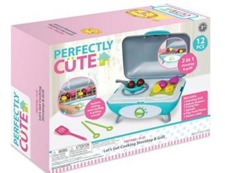 perfectly cute Let’s Get Cooking Reversible Stovetop and Grill with Realistic Sounds

