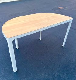 IKEA BEKANT Half Round Desk Table Birch Wood Veneer Top