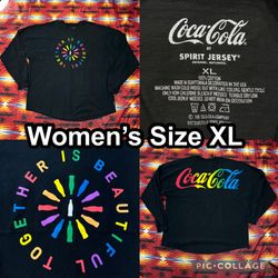 Black Spirit Jersey Coca Cola Women’s XL Soda Long Sleeve Together Is Beautiful