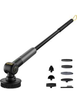 Fanttik Cordless Electric Spin Scrubber | Bathroom & Tile Cleaning Brush | 8 Brush Heads