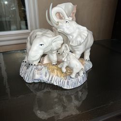 Art Deco Ceramic Family of Elephants 