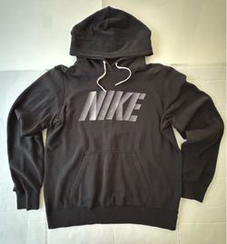 Pre Owned Good  Nike Sportswear  Hoodie Sweatshirt  Pullover  Printed  Black  Men  Size XL