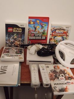 Wii console with games