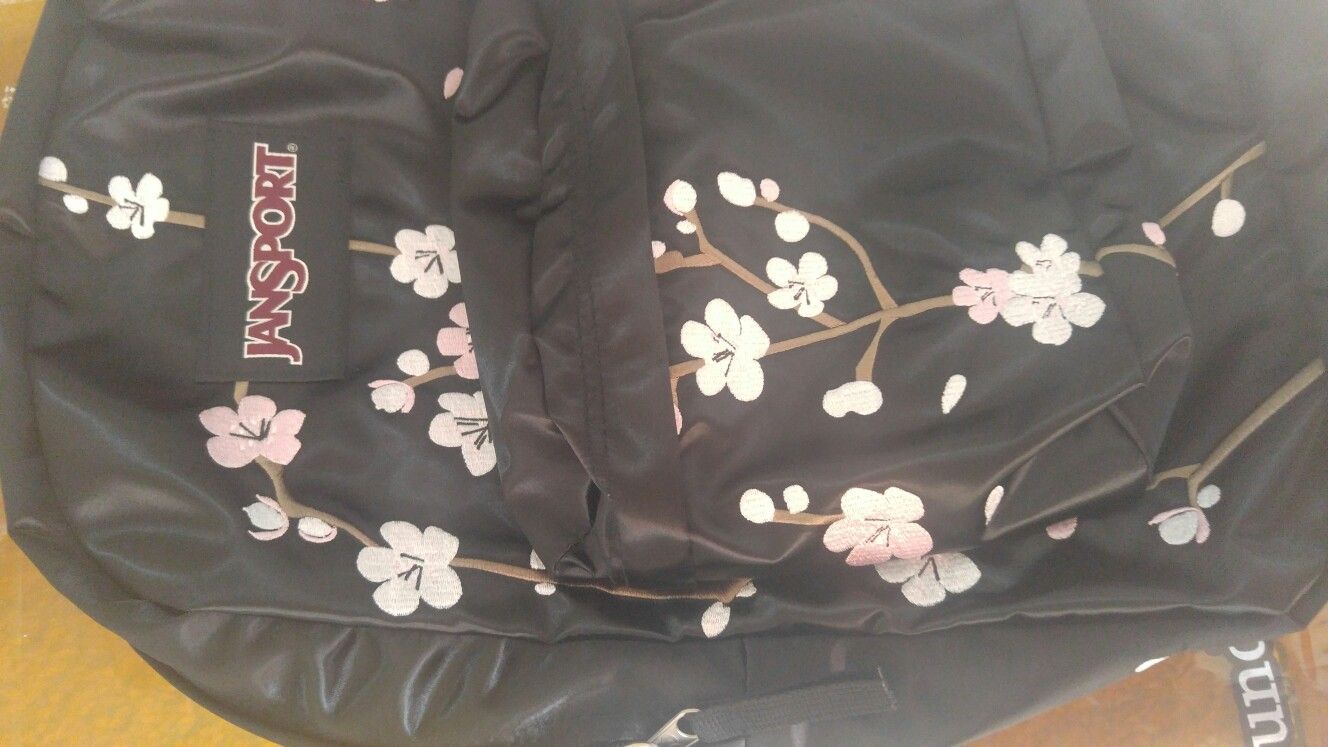 New Jansport silk with cherry blossom embroidery for Sale in San Diego CA OfferUp