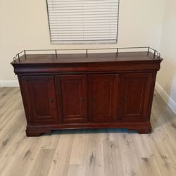 Mahogany Sideboard with Brass Gallery Rail 64" Wide