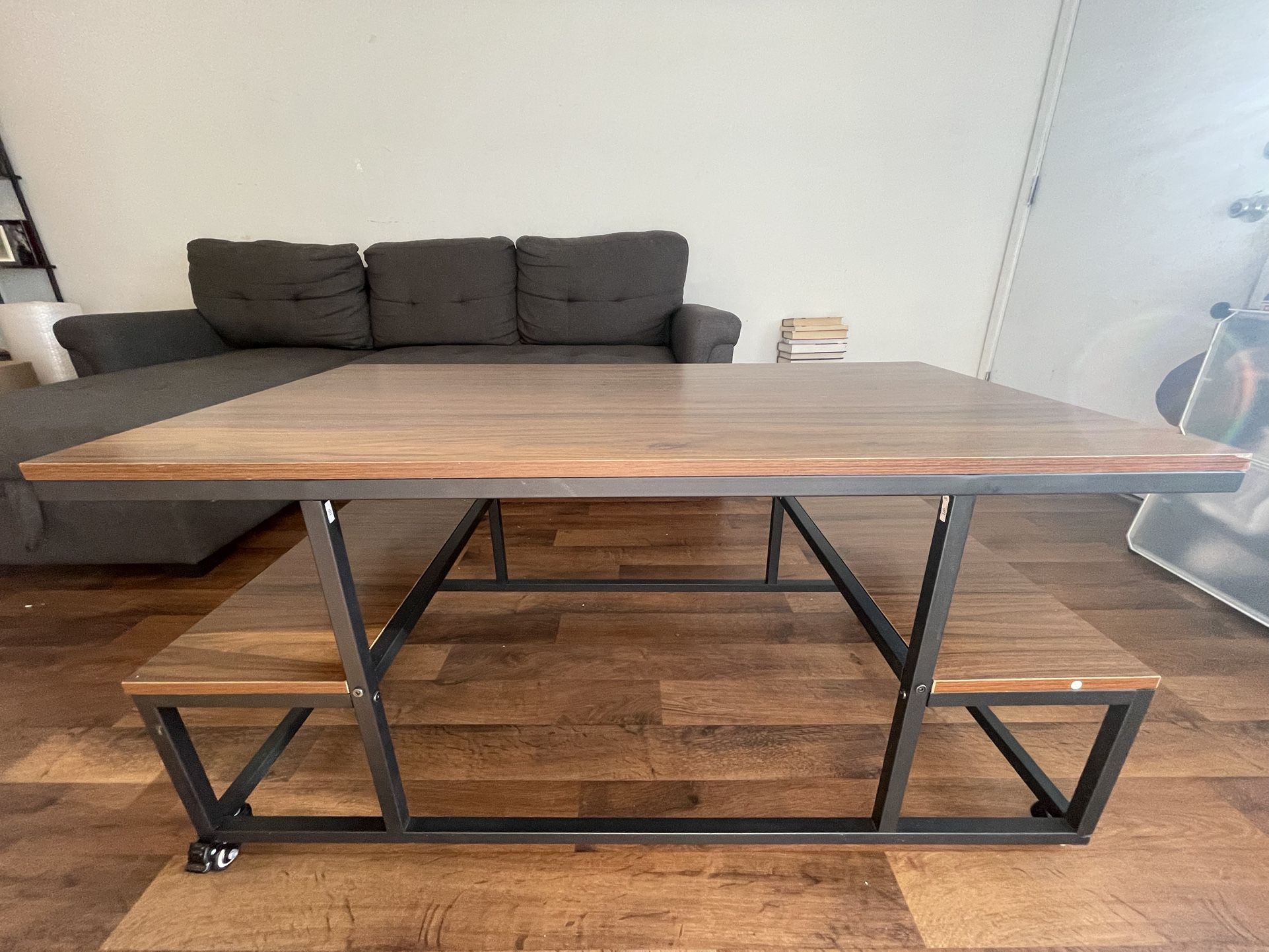 Coffee table with shelves