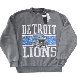 Detroit Lions Gameday Couture Women's Vintage Wash Oversized Crewneck Fleece