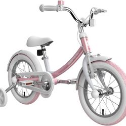 Segway Ninebot Kid’s Bike for Boys and Girls, 14 inch with Training Wheels, Pink
