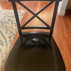 Black Wooden Counter Height Barstools (3)