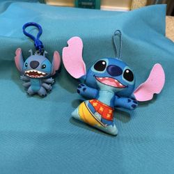 Stitch Key Tag/Bag Clip and Mini Surfer Stitch Plush