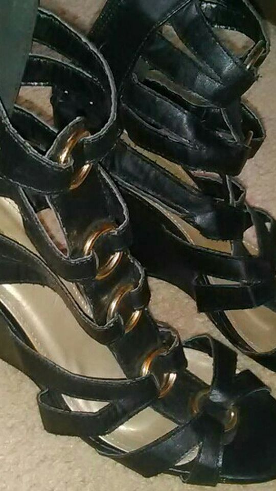 Woman's High Heel Open Toe Shoes Size 8.5