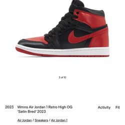 Satin Red Jordan 1’s 