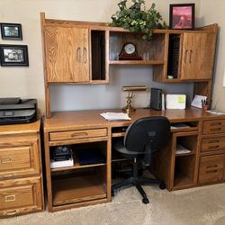 Office Desk with Filing Cabinet 