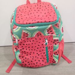 7.5qt Adjustable Insulated Backpack Cooler With A Watermelon Print