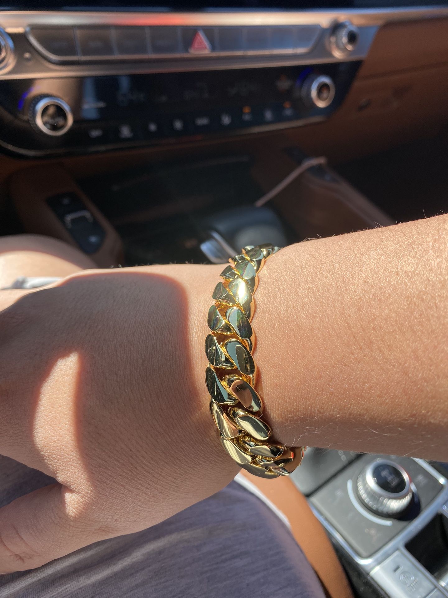 14k Gold Plated Cuban Link Brace