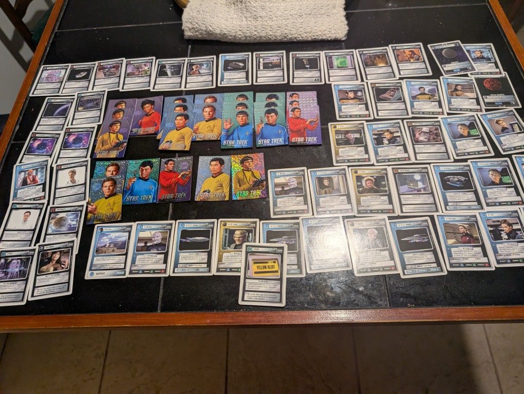 Star Trek TnG TCG cards 1995 plus Dave and busters cards from 2016