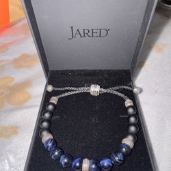 Jared - 1933 by Esquire Men's Dyed Blue Tiger's Eye & Natural Onyx Bracelet Sterling Silver