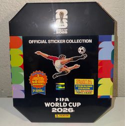 PANINI OFFICIAL STICKER ALBUM FIFA WORLD CUP 2026 STADIUM BOX - 1 Hard Cover & 40 Stickers