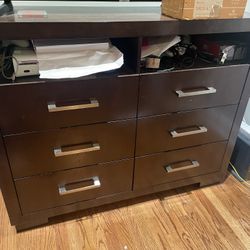 Six Drawer Wood Dresser