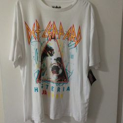 New With Tags Vintage Def Leppard 1980s Heavy Hair Metal Band Rock & Roll Hysteria '88 Adult T-Shirt