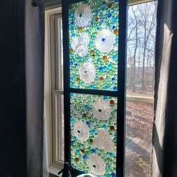 Antique Pebble Glass Window 