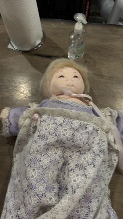 Vintage Soft Body Baby Doll with Lace Dress