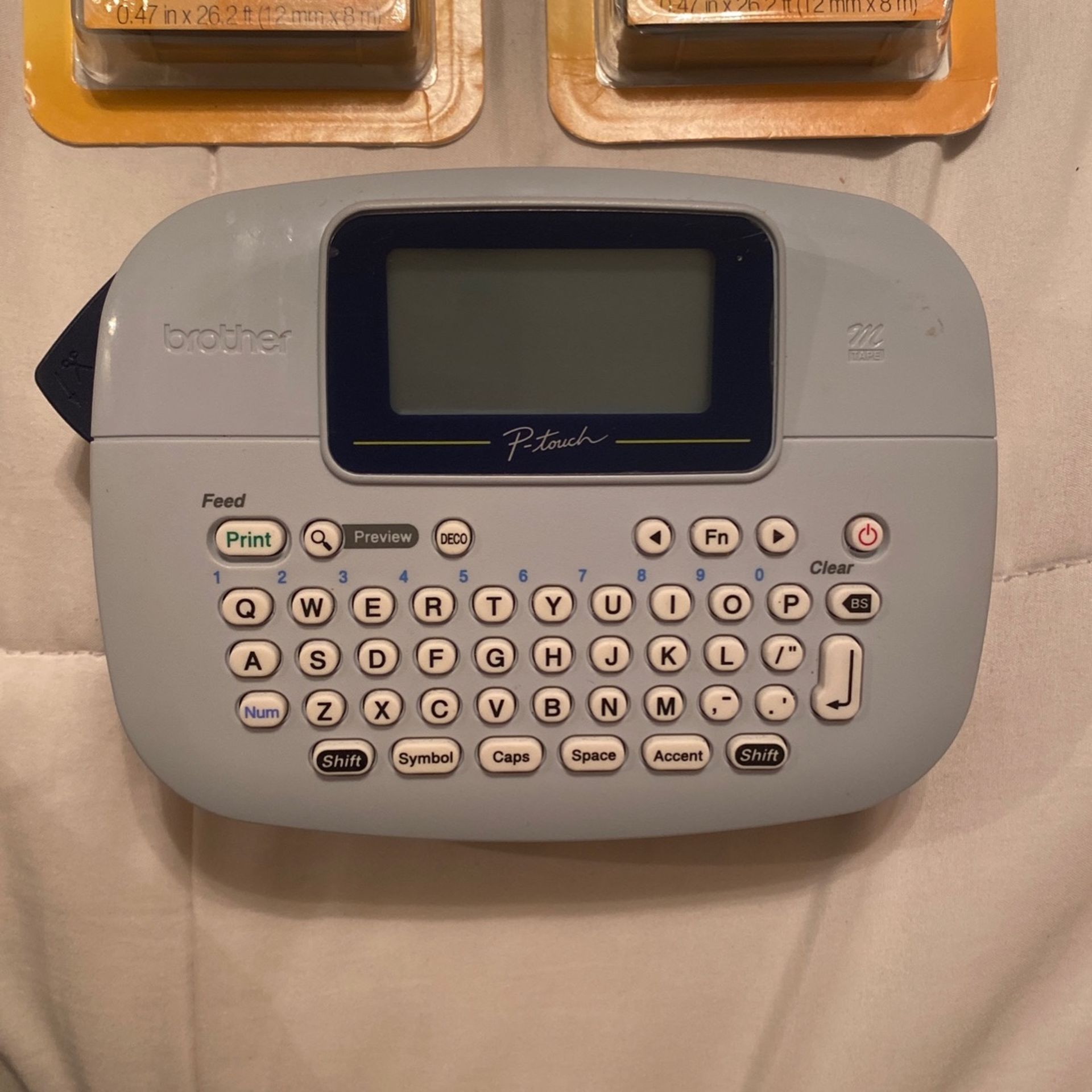 Brother Ptouch, PTM95, Handy Label Maker, 9 Type Styles, 8 Deco Mode