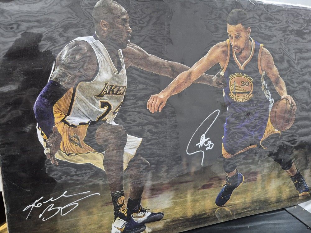 Kobe Bryant And Stephen curry signed poster.