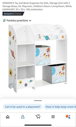 SONGMICS Toy and Book Organizer for Kids,